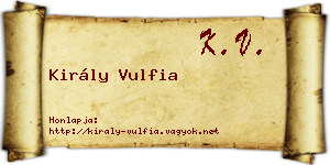 Király Vulfia névjegykártya